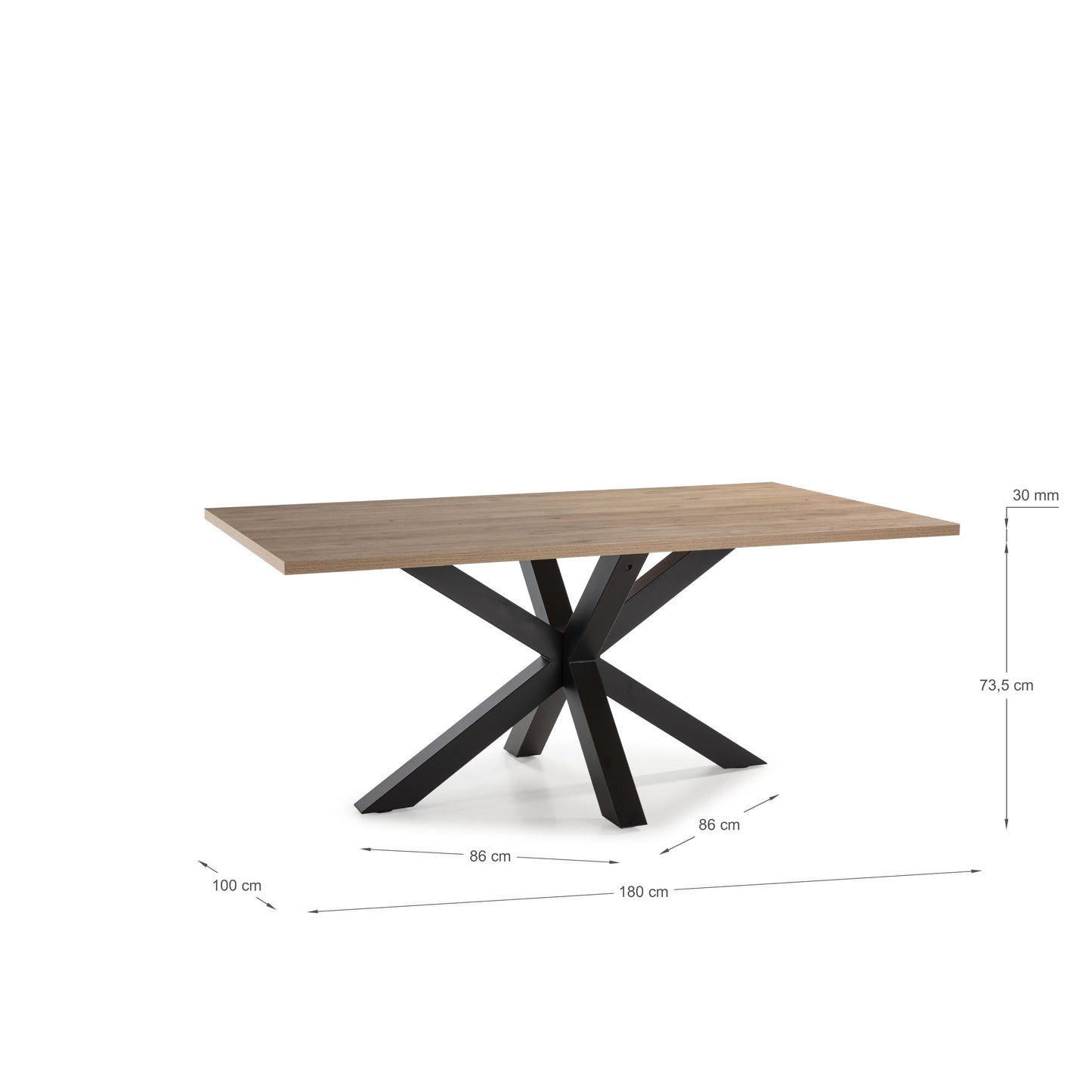 Mesa de Jantar Retangular Comba 180x100 Natural / Nogueira