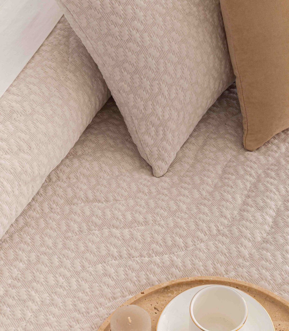 Colcha Jacquard Recas Primavera/Verão C/02 Bege