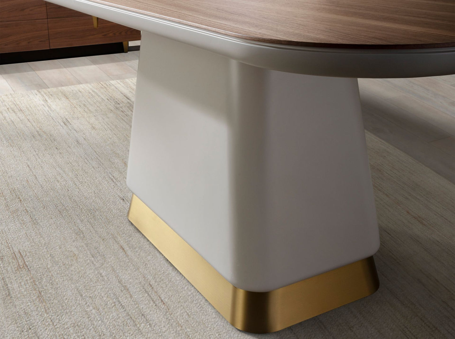 Mesa de Jantar Nogueira e Bege