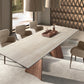 Mesa de Jantar Extensível Mármore Porcelânico e Aço