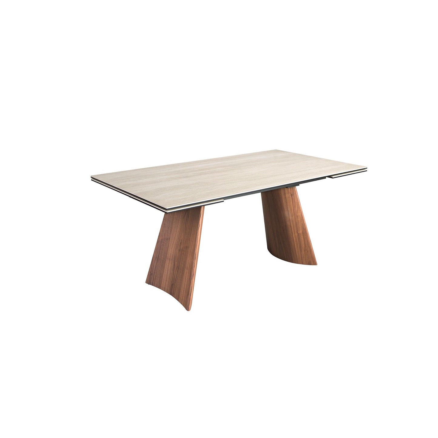 Mesa de Jantar Extensível Mármore Porcelânico e Aço