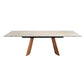 Mesa de Jantar Extensível Mármore Porcelânico e Aço